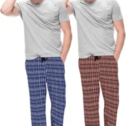 Pack of 2 Cotton Checkered Men Pyjama-picture-7