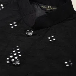 SOJANYA Mandarin Collar Regular Kurta With Pyjamas & Nehru Jacket image 2