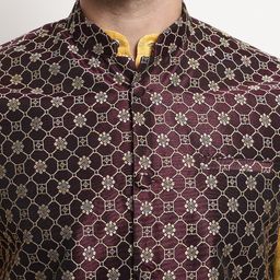 SOJANYA Ethnic Motifs Printed Regular Kurta & Pyjamas With Nehru Jacket image 2