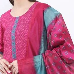 KETCH Ethnic Motif Printed Kurta With Trousers & Dupatta image 2