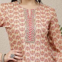 Nayam By Lakshita Ethnic Motifs Printed Regular Sequinned Kurta with Trousers image 2