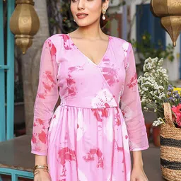 Thread & Button Tie & Dyed Kurta With Palazzos image 2