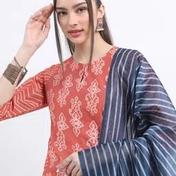KETCH Ethnic Motifs Printed Kurta with Palazzos & Dupatta image 1