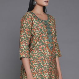 Libas Floral Printed Regular Mirror Work Kurta with Salwar & Dupatta image 2