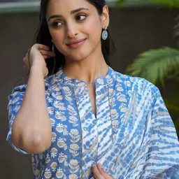 RangDeep Floral Printed Regular Pure Cotton Kurta With Pyjamas & Dupatta image 2