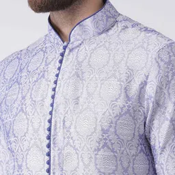 Chitwan Mohan Men Lavender Dupion Silk Kurta with Dhoti Pants image 2