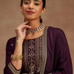 Libas Ethnic Motifs Embroidered Regular Kurta With Trousers & Dupatta image 2
