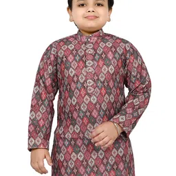 BAESD Boys Ethnic Motifs Printed Regular Kurta With Pyjamas image 2