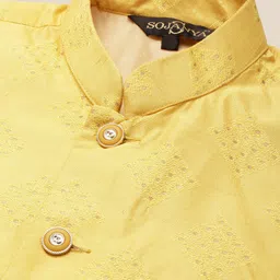 SOJANYA Manadrin Collar Kurta with Pyjamas & Nehru Jacket image 2