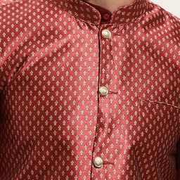 SOJANYA Regular Kurta With Churidar & Nehru Jacket image 2