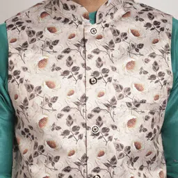 Kaifoo Regular Kurta with Churidar & Nehru Jacket image 2