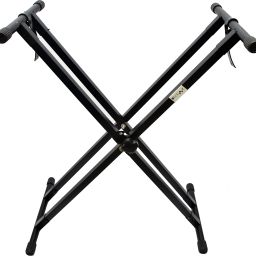 A-9 Black Double Rod With Six Angle Adjustment Double Braced Keyboard Stand-17