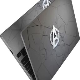 Anweshas HD Printed Full Panel Laptop Skin Sticker Vinyl Fits Size Upto 15 inches No Residue, Bubble Free, Waterproof - A Logo Grey Self Adhesive Vinyl Laptop Decal 15.6-image-4