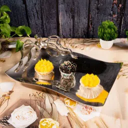 Gibox Octal Block tray Serving Platter Server with Stand Dish For Kitchen Office Dinner Table Top D cor Accent-picture-1