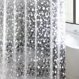 213 cm (7 ft) PVC Shower Curtain Single Curtain-image-56