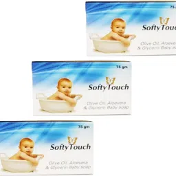 SOFTY TOUCH SOAP FOR BABY GENTLE SMOOTH & HEALTHY SKIN PACK OF - 75g x 3-image-64