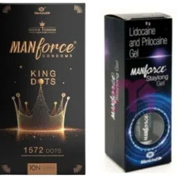 King Dots Extra Dotted Condoms 10 Pcs & Staylong Gel 8gm Condom-image-73