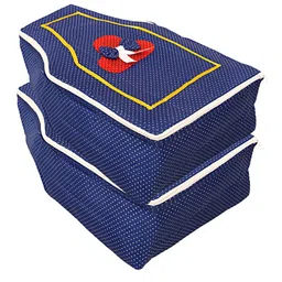 Kuber Industries Set Of 2 Blue Printed Blouse Organisers-15