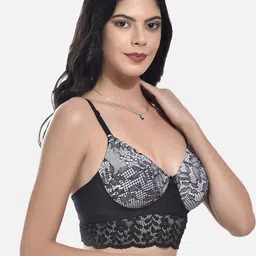 StyFun Self Design Full Coverage Lightly Padded Non-Wired Lace Bra With All Day Comfort image 4