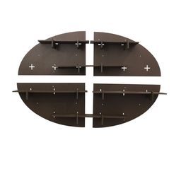 RANDOM Set of 4 Brown MDF Oval Basic Wall Shelf image 2