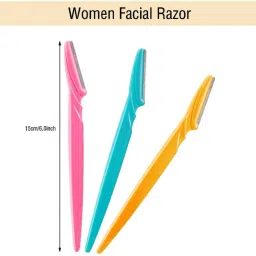 Eyebrow Razor Trimmer Shape Shaver with Precision Cover for Women, Precision Sharpness for Trimming and Shaping Eyebrows 3 Colors For Women (3 Pcs Razors), Women-15