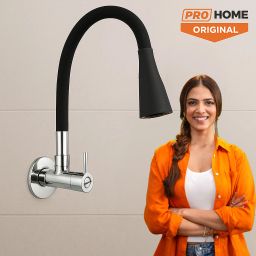 Brass Tap/Sink Faucet with Black 360 Degree Flexible Silicon & Dual Flow Pattern For Hot OR Cold Water With Wall Flange Pillar Tap Faucet-14