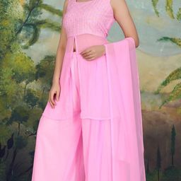 Georgette Women Kurti With Bottomwear-image-116