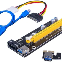 Xsentuals PCI-E 1x to 16x Adapter Card USB3.0 Data Cable Power Cable Kit Mining Card GDDR4 16 GB NVIDIA Chipset 64 bit 120 MHz Graphics Card-34
