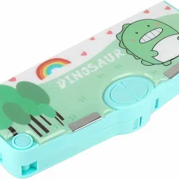 Plastic Button Operated Multi-Layer Magnetic Pencil Box-image-7