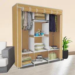 8 Shelf Foldable Collapsible Wardrobe Storage Organizer Almirah Cloth Rack PP Collapsible Wardrobe-image-32