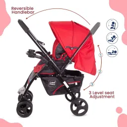 meemee Large Comfortable Seating, Two-Way Handle, Feeding Tray for 0-3 Years Pram image 2