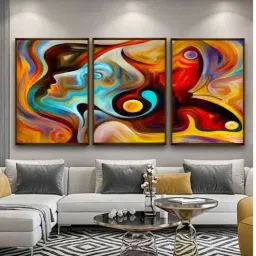 artsense Artistic Multicolor Canvas Framed Art Panels Set of 3-picture-9