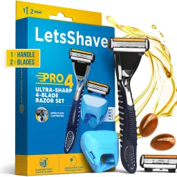Pro 4 Shaving Trial Kit for Men - Pro 4 Blade + Razor Handle + Razor Cap, Men-7