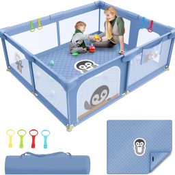180x150cm Baby Playard Playpen for Kids,Non-Foldable & Portable Baby Fence-12