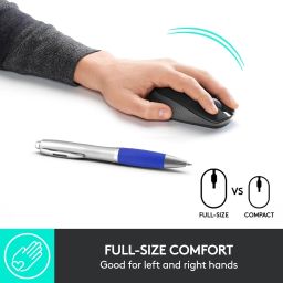 Logitech M190 / Full Size Ambidextrous Curve Design, Scooped Buttons Wireless Optical Mouse image 2