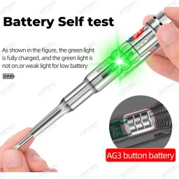 satywali LED Light Screwdriver Tester Pen Analog Voltage Tester image 4