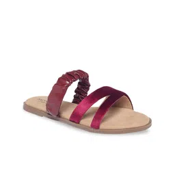 Monrow Textured Open Toe Flats image 5