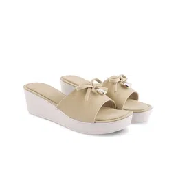 JM Looks Women Solid Open Toe Wedge Sandals Heels image 2