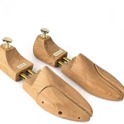 LOUIS STITCH 1 Pair of Cedar Wood Shoe tree with Brass Spring and Pipe - Size 11 or 12 Shoe Tree-image-1