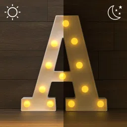 satyam kraft Marquee Alphabet Shaped Led Light (A) Pack of 1. Table Lamp image 4