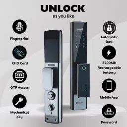 GOLENS X7 Smart Lock 5 Ways Unlocking | Fingerprint | Mobile App | RFID Card | PIN | OTP |Key Smart Door Lock image 2