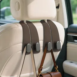 hsr Double Car Seat Headrest Hooks, Leather Cars Organizer and Storage Accessories Car Side Seat Catcher-picture-16