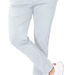 Men Regular Fit Silver Lycra Blend Trousers-image-65