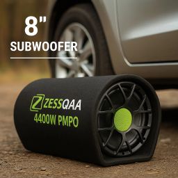 zessqaa ZQ-8001BST 8-Inch Car Subwoofer with Built-in Amplifier | 4400W PMPO | Green Port Subwoofer image 5