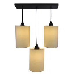 3-lights Linear Cluster Chandelier Beige shade hanging Pendant Light, kitchen area and dining room light Pendants Ceiling Lamp-image-8