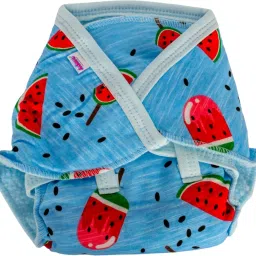 Insta Dry Baby Cloth Tie Knot Langot/ Nappies- up to 2* Pees 4-8 Months Blue-1