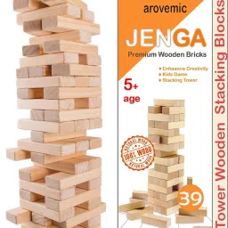 Jenga Wooden Block Stacking Tower Game for Kids Ages 5 and Up-5-1 Board Game Accessories-14