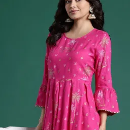 Women Viscose Rayon Kurti Dhoti Pant Set-image-52