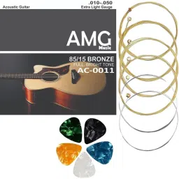 Acoustic Acoustic Guitar String, Set of 6 Stainless Steel Replacement String Accessories Guitar String-55