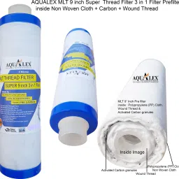 aqualex Pokar RO, 4 pc MLT filter Cartridge 9 inch. 3 in 1 Multilayered Tap Mount Water Filter image 3